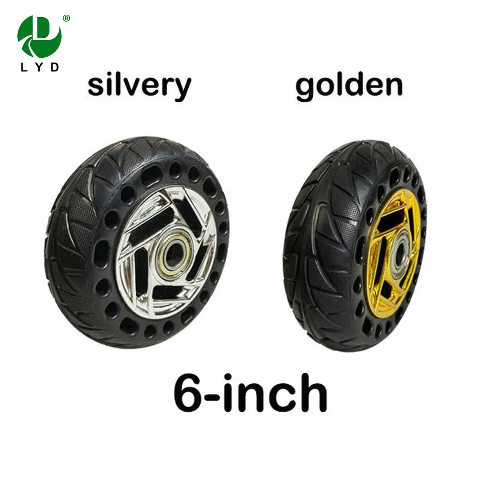 Stable Structure 6 Inch Heavy-Duty Honeycomb Solid Rubber Trolley Wheel