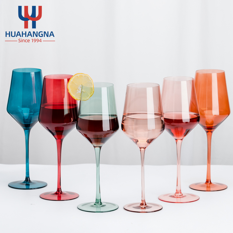 Розовые бокалы для вина 430 мл, ручная работа