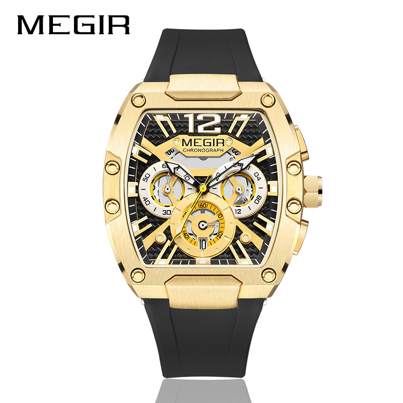 Megir 8112g Silicone Strap Men's Fashion Style Sports Luminous Quartz Watch