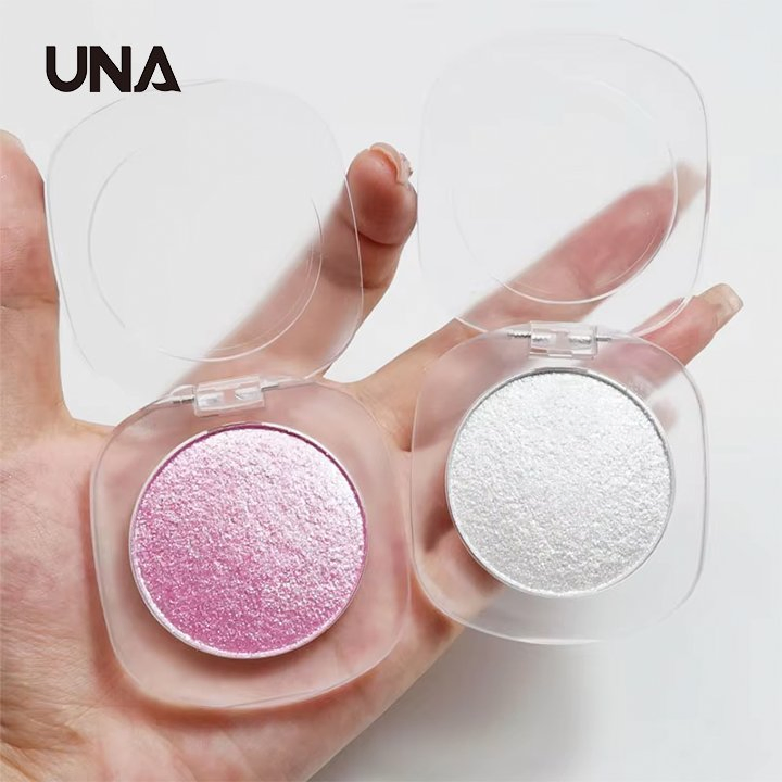 Wholesale Diamond Glow High Pigment Glitter Highlighter Vegan Shimmer Cream Palette with Custom Logo Pressed Powder Type