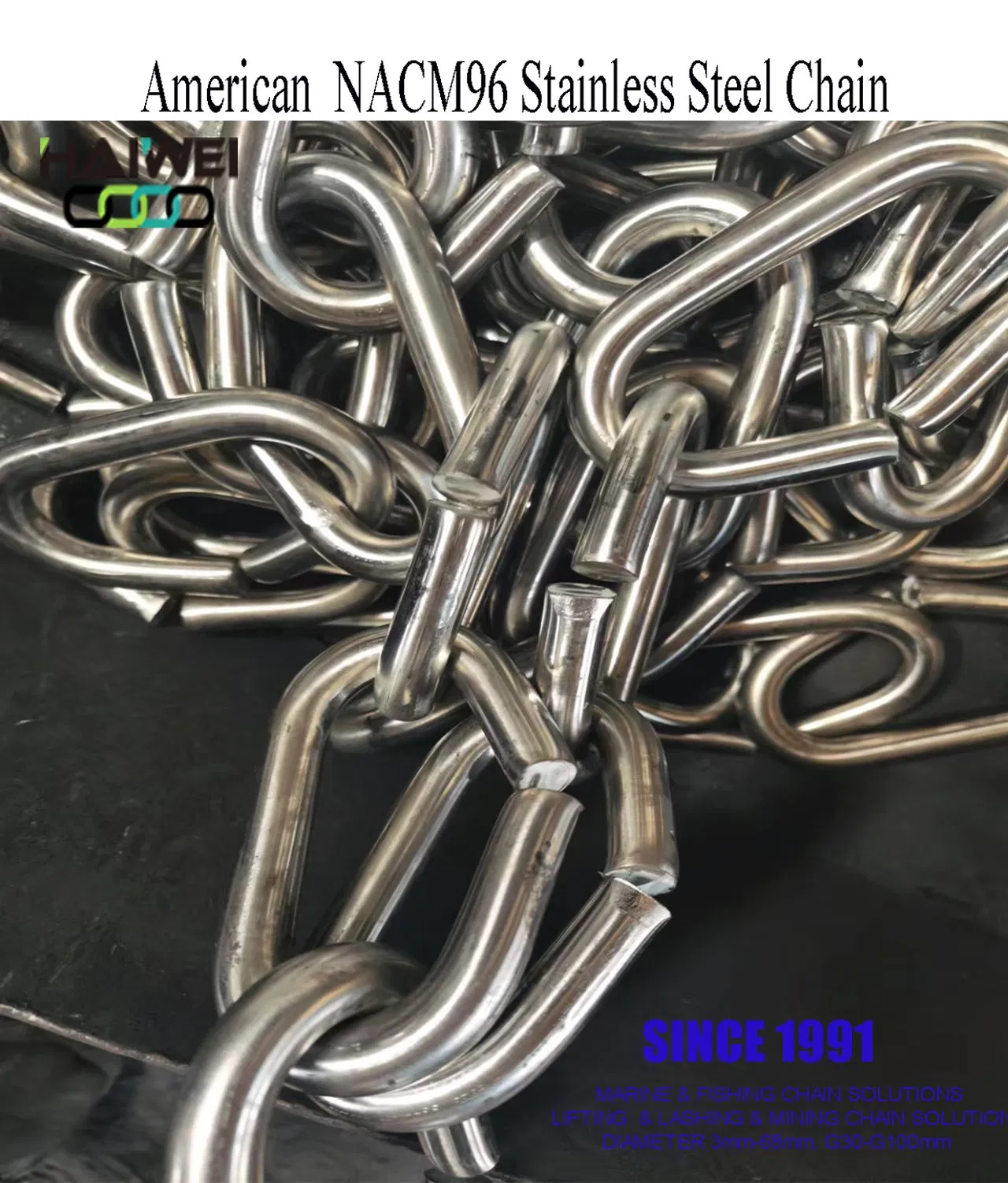 Stainless Steel Chains Bright Black Rod Chains (D2mm-D42mm) for Lifting