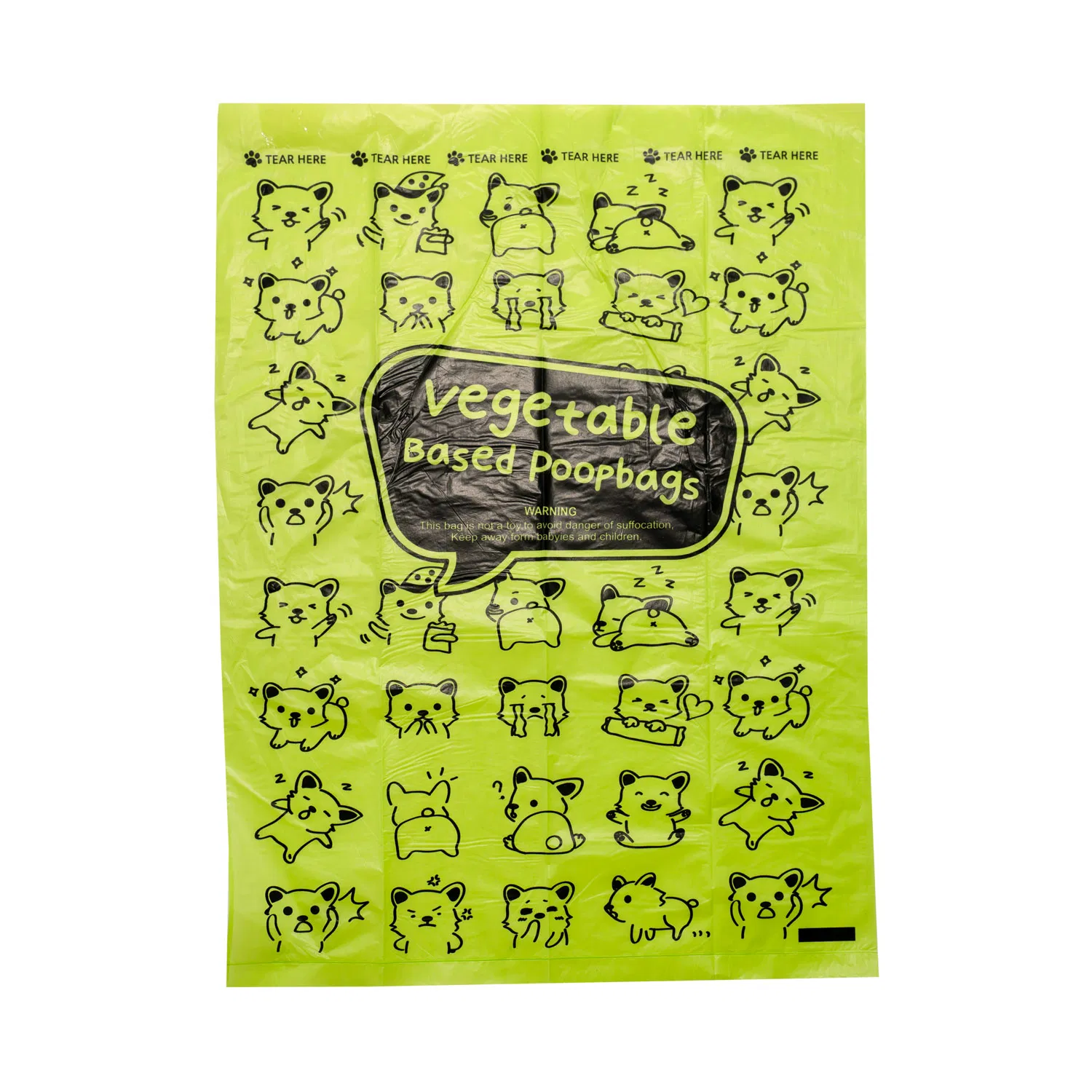 100% Compostable Dog Poo Bag Cornstarch Pet Waste Bag Custom Printing Dog Waste Bag
