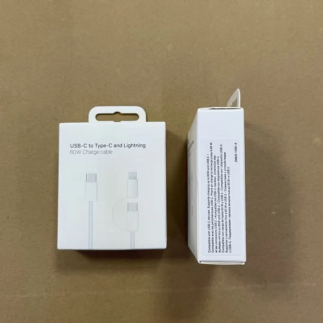 Кабель USB-C/Lightning 2 в 1, 60Вт, 1м