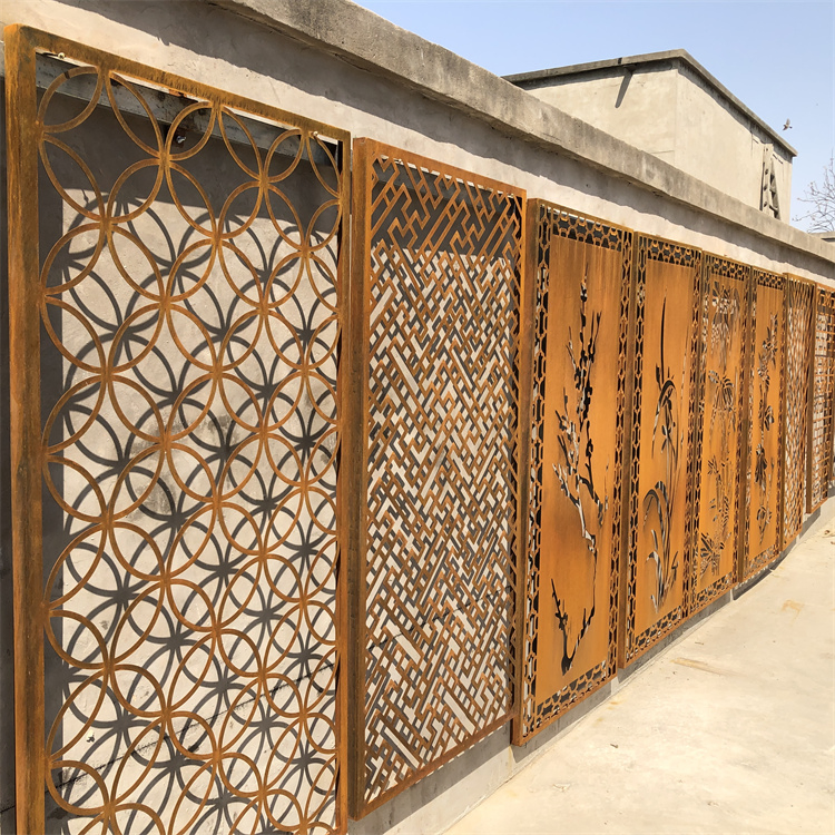 Customized Garden Corten Steel Laser Cut Decorative Screen Fence Panel