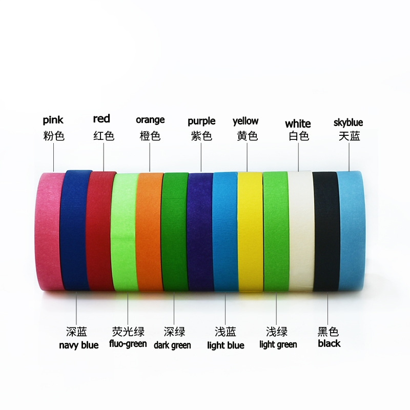 Colorful Automotive Painting Crepe Paper Masking Adhesive Tape for Art