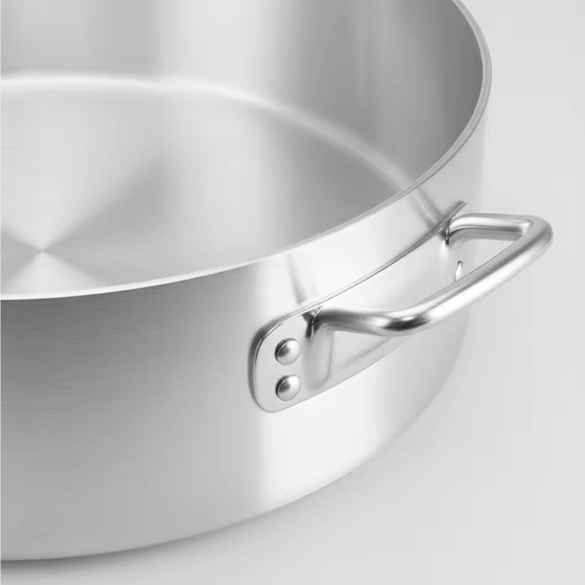 High Quality Large Single Bottom Aluminum Brazier Pot for Frying and Soups Versatile for Restaurant Hotel Kitchen Use