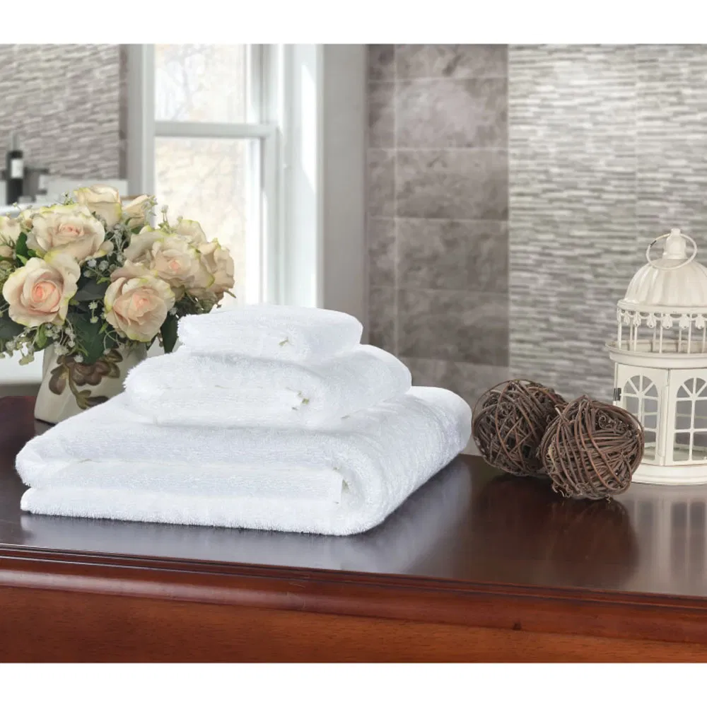 Luxury White Hand Towels Soft Cotton Highly Absorbent for Hotel SPA Bathroom