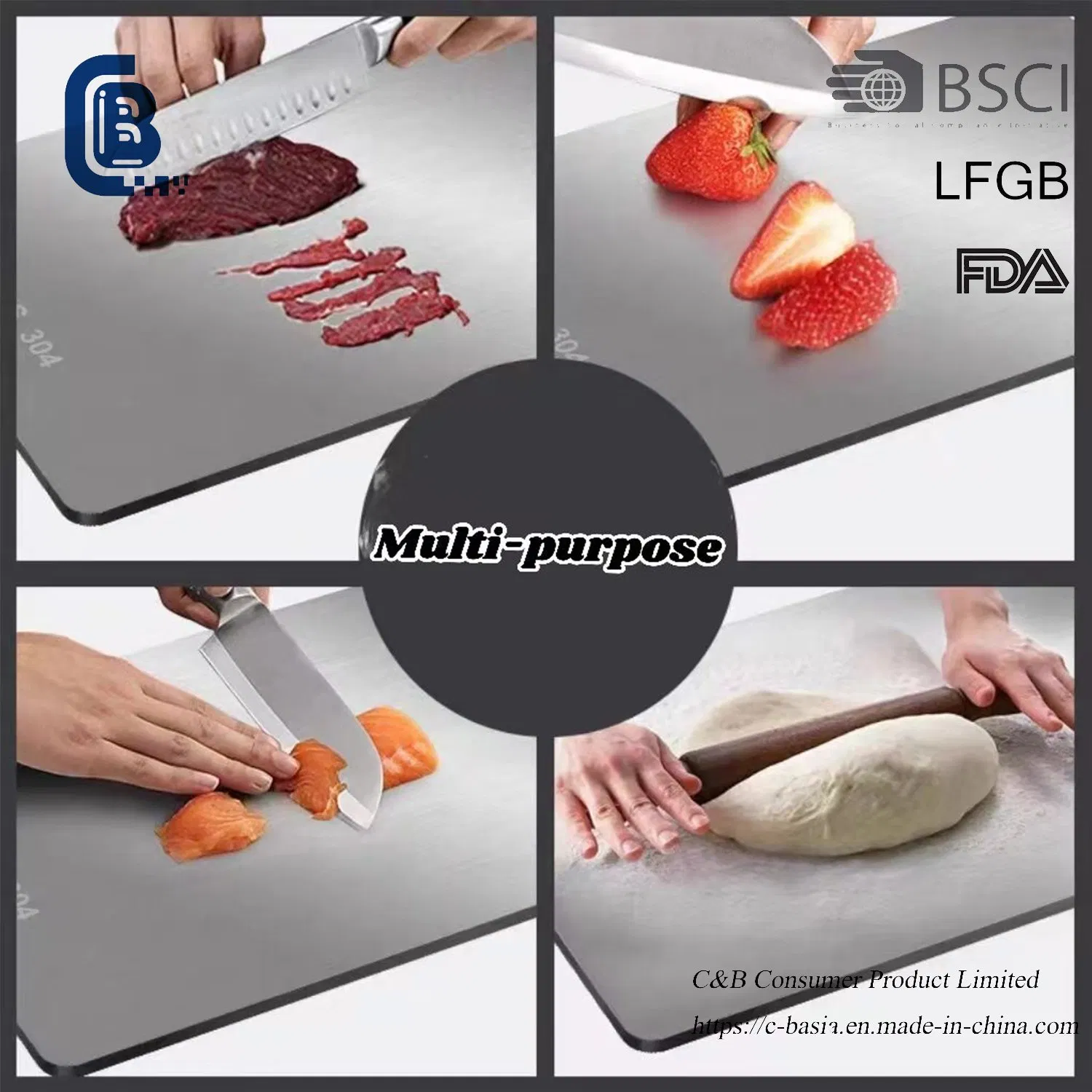 Titanium Cutting Board, Kitchen Chopping Board Double-Sided Durable