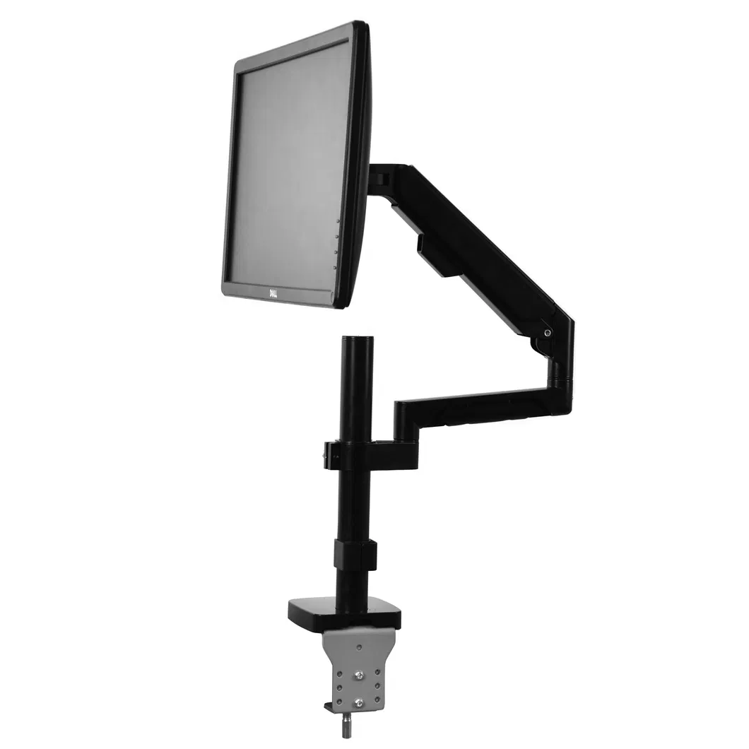 Ws-Zl100-B Black Single Monitor Arm Desk Mount Gas Spring Monitor Stand with Pole