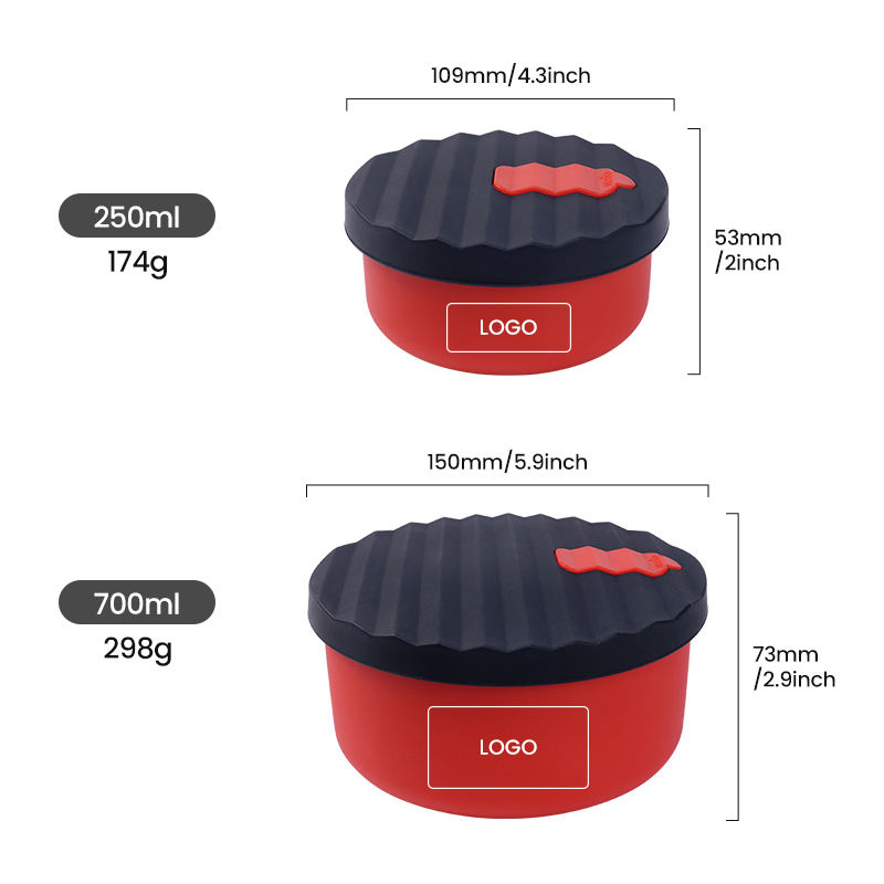 BPA Free Unbreakable Non-Toxic Leakproof Multi-Use Silicon Slice Lunch Fruits Pizza Dough Proofing Box Food Grade Silicone Storage Container Soup Bowls with Lid
