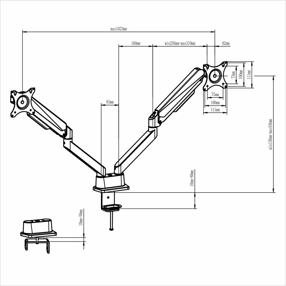 9kg Super Economical Mechanical Spring Single Monitor Arm Computer Vesa Mount Single Monitor Stand Bracket