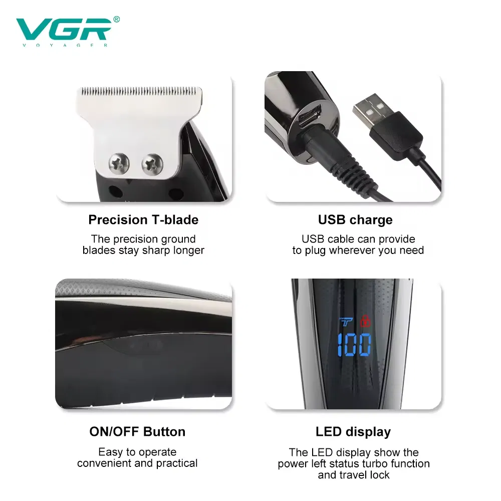 Salon Barber High-Speed Rechargeable Professional Hair Trimmer for Men