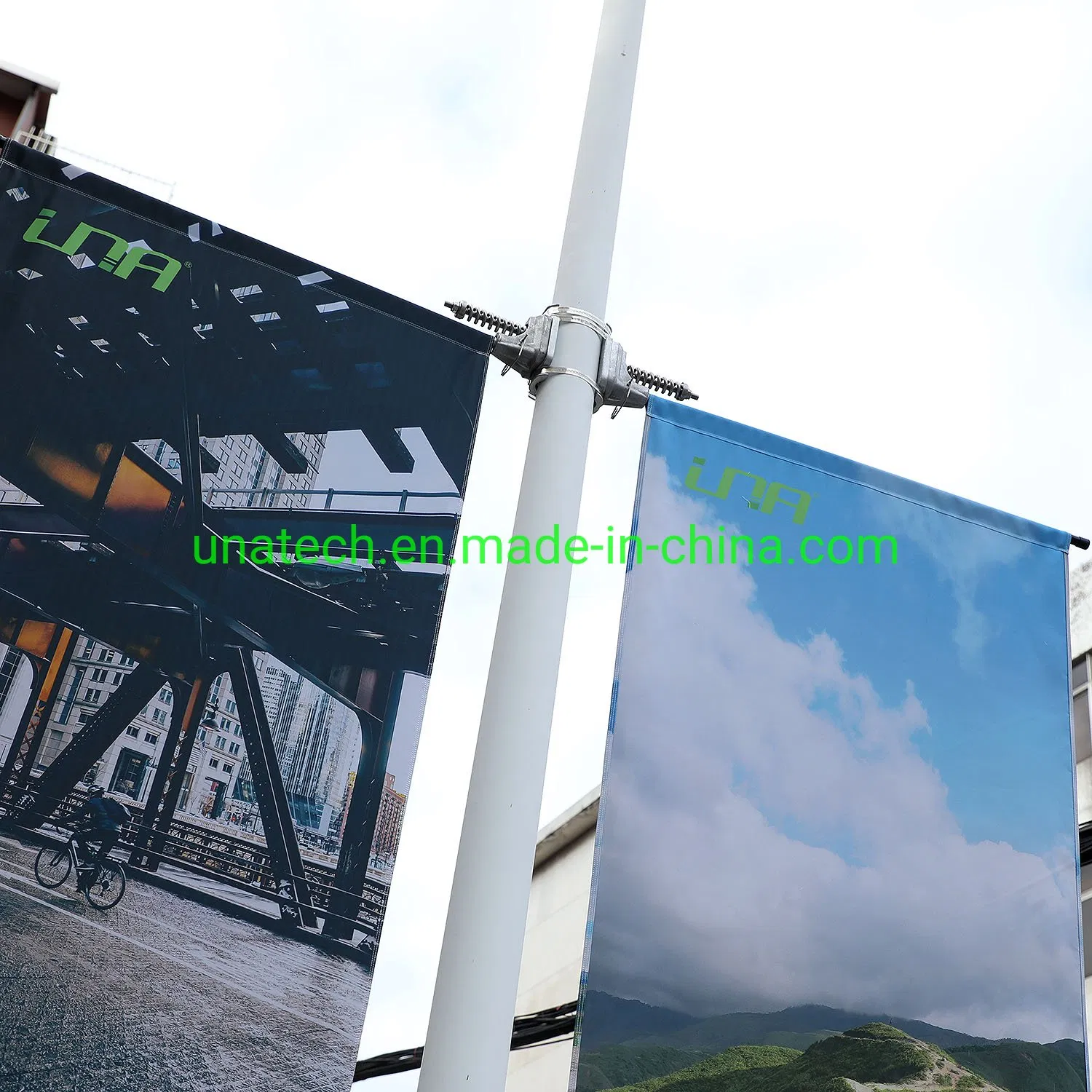 Metal Street Avenue Pole Banner Brackets Advertising Image Media Sign Rod