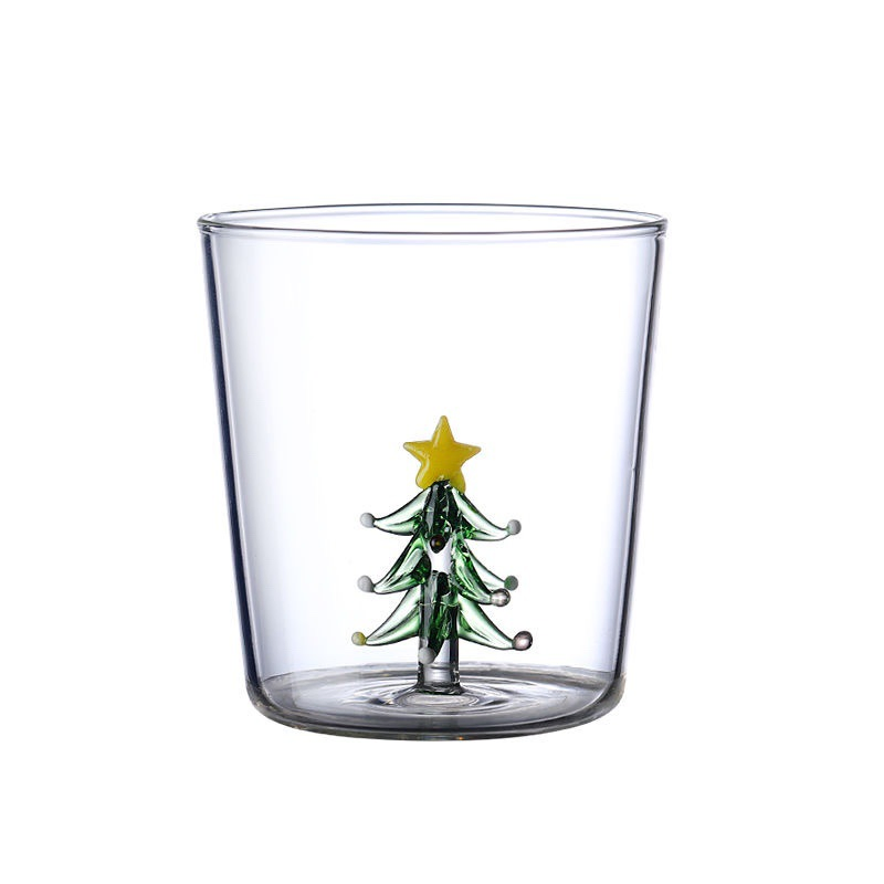 Creative Christmas Tree Shape Juice Glass for Milk Juice Wine