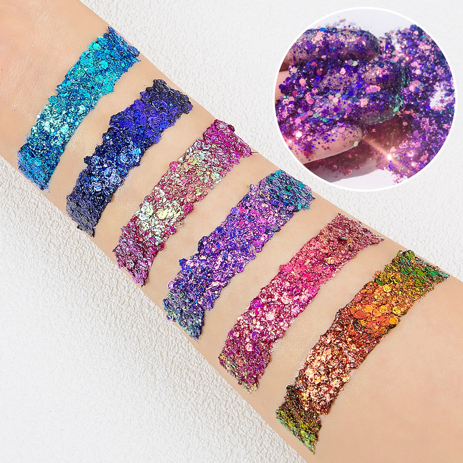 Chameleon Multichrome Glitter Gel Eyeshadow Palette