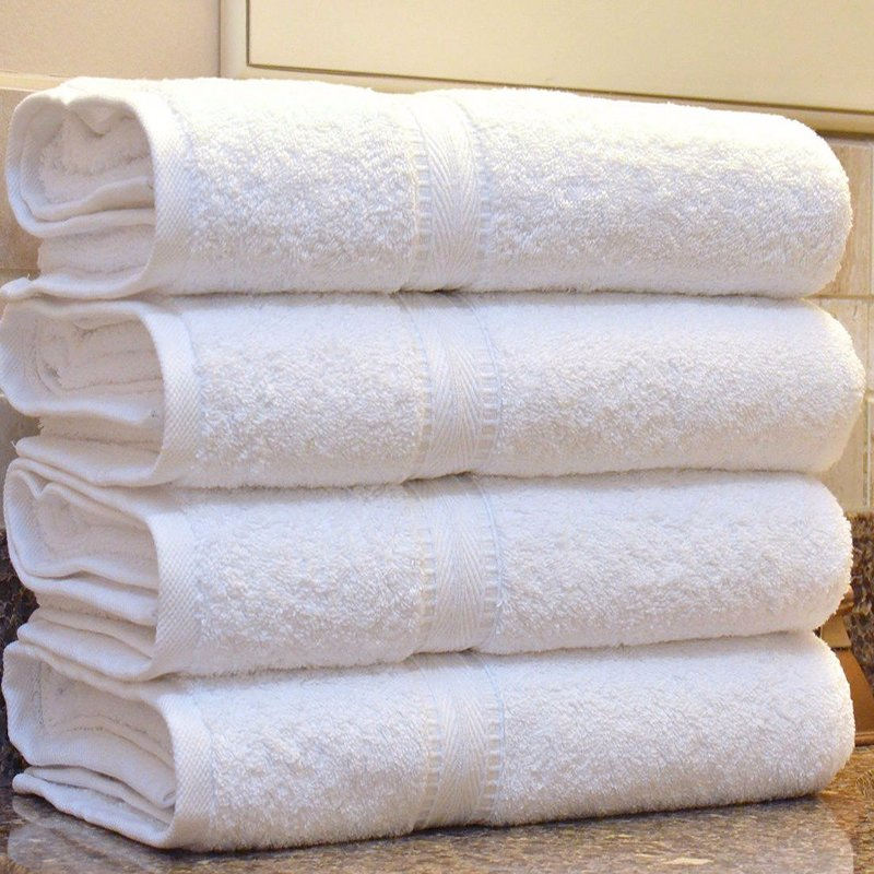 Super Quality Customized Logo 100% White Cotton Hotel Bath Towel Set