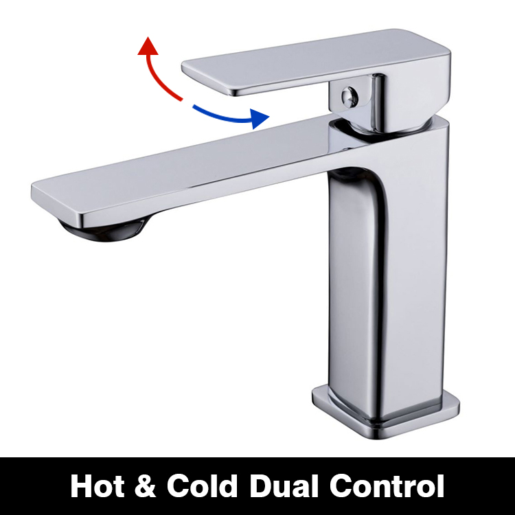 Sanipro New Design Electroplating Single Handle Bath Wash Face Taps Sink Hot Cold Water Tap Mixer Brass Bathroom Basin Faucets