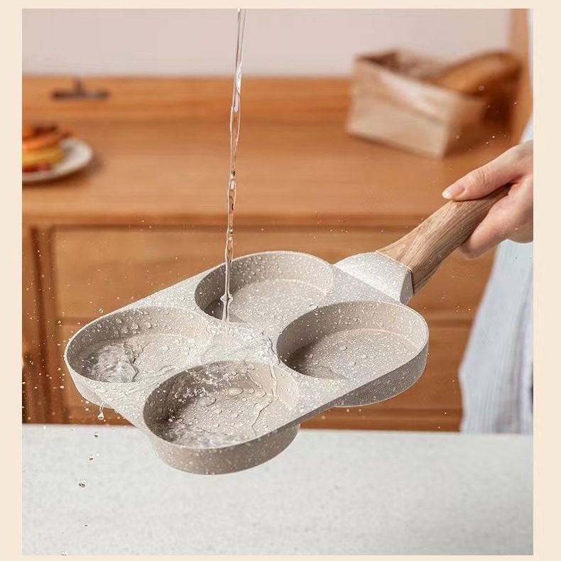 Cast Aluminium Breakfast Skillet Pan 3 in 1 Multisection Divided Frying