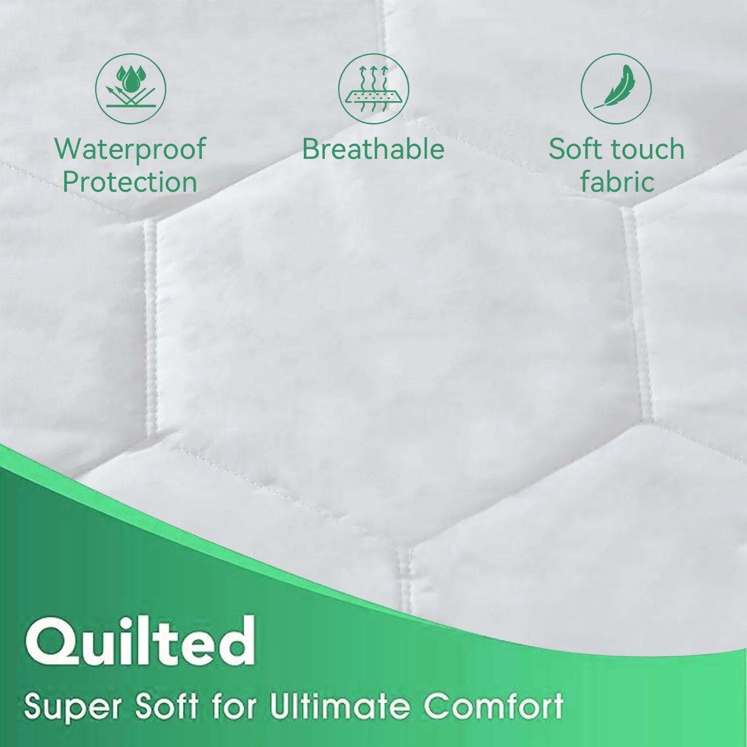China Manufacturer Cotton Mattress Pad Mattress Topper Bed Cover Twin Machine Washable