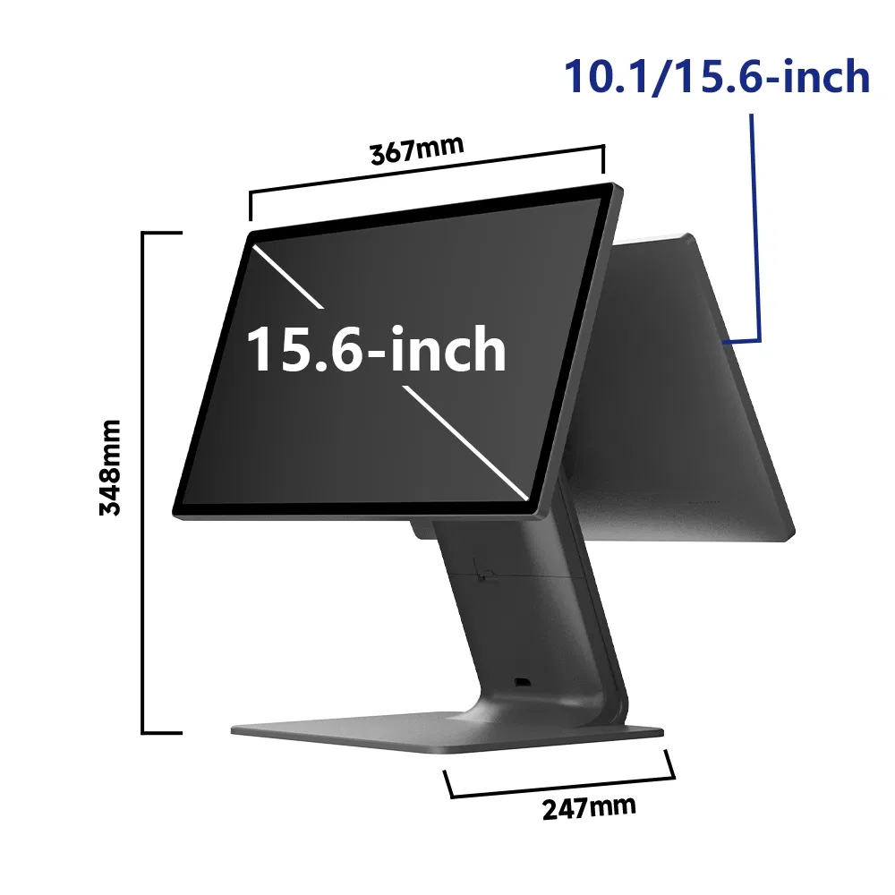 Suntek Factory 15.6" Dual Screen POS System Support Windows Linux and Android