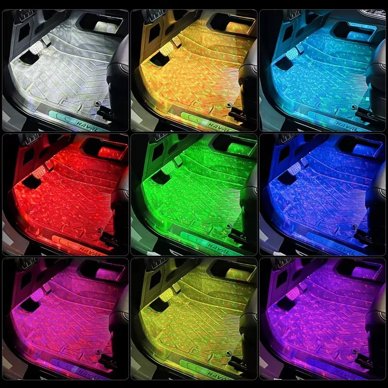 Беспроводная светодиодная подсветка для ног в автомобиле