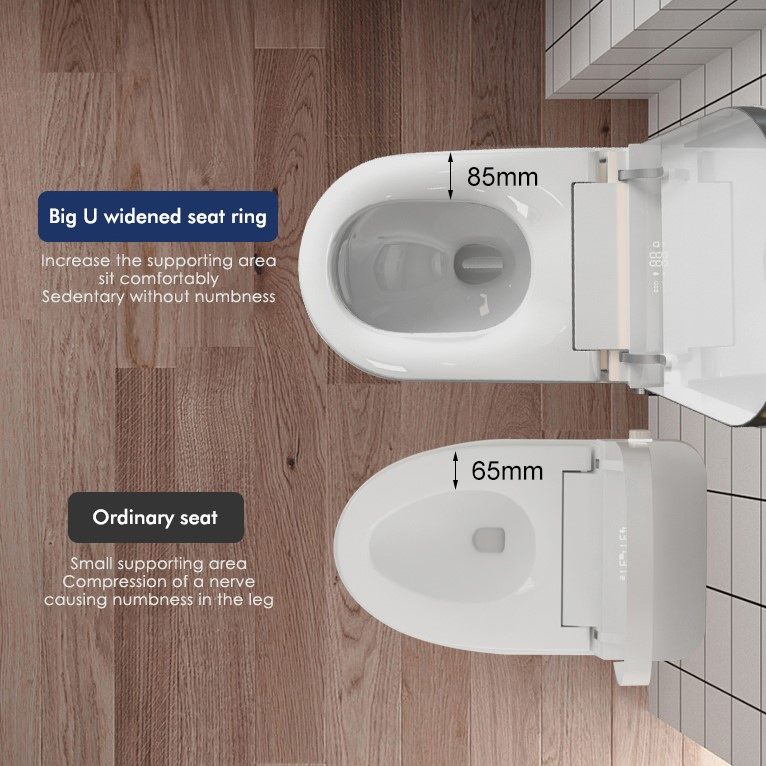 White Color Intelligent Floor Mounted Water Closet Bathroom Ceramic Automatic Smart Toilet