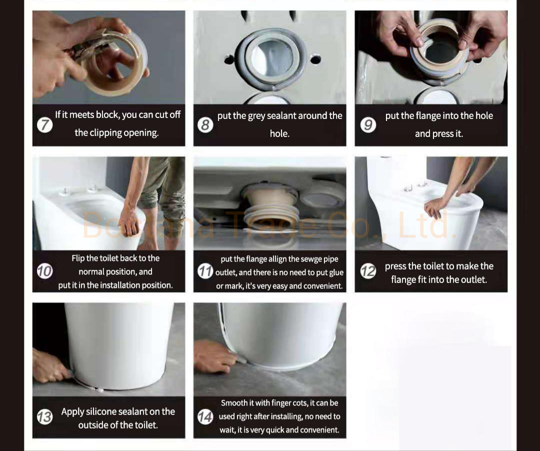 Integrated Bathroom One Piece Patented Sealing Ring Flange for Toilet