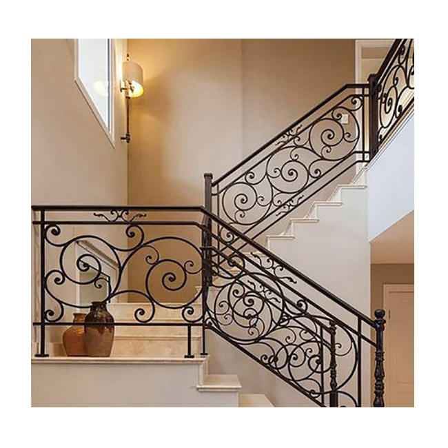 Classical Entrance Staircase Wrought Iron Balustrade Porch Handrail