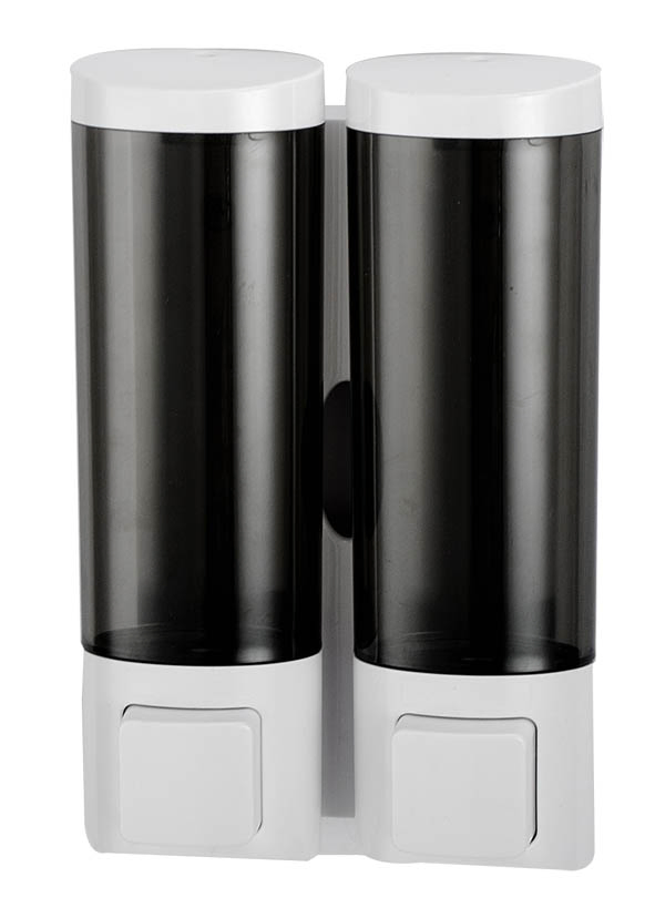Hotel Bathroom Wall Mounted Plastic Double Shapoo Liquid Dispenser