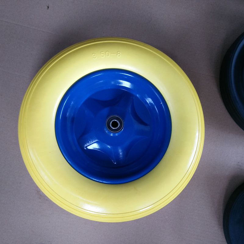European Standard Solid Flat Free Colorful PU Foam Wheels