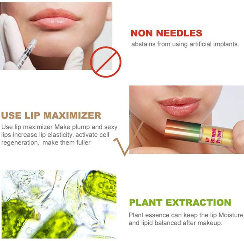 Vegan Lip Plumping Oil Moisturizing Lip Gloss Plumper Enhancer Maximizer