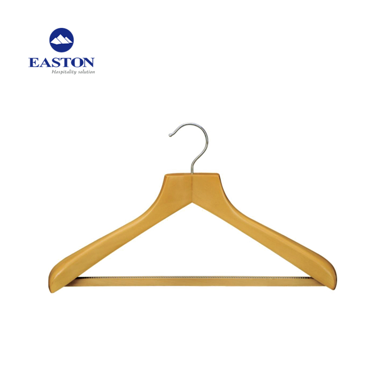 Full Matt Black Hotel Wooden Coat Hanger with Square Head