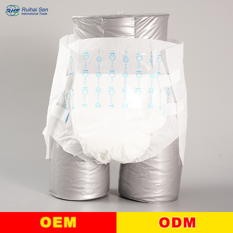 Superior Quality Disposable Elderly Incontinence Breathable High Absorption Printed Biodegradable Adult Diaper
