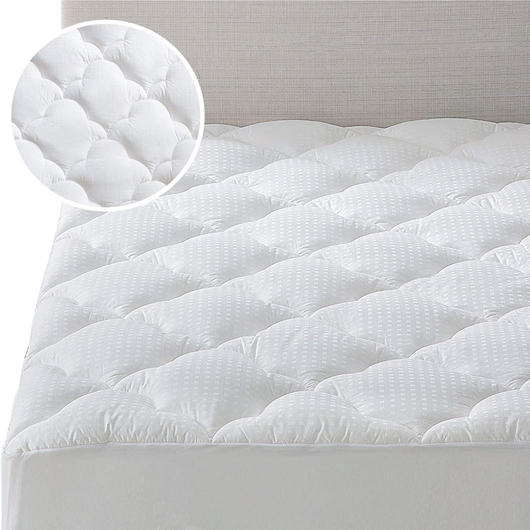 Cotton Damask/Jacquard Quilted Mattress Pad