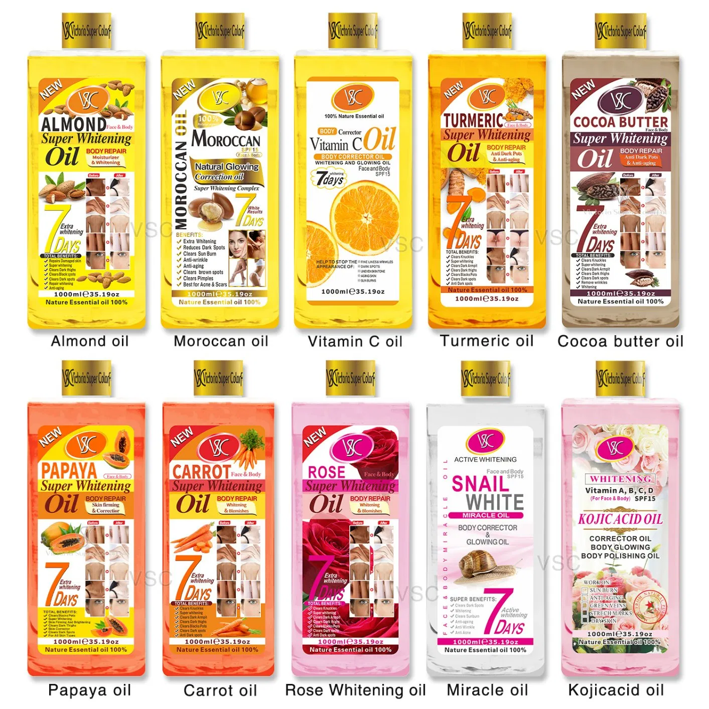 OEM ODM Little Order Customized Turmeric Body Massage Oil 100ml 200ml 1000ml