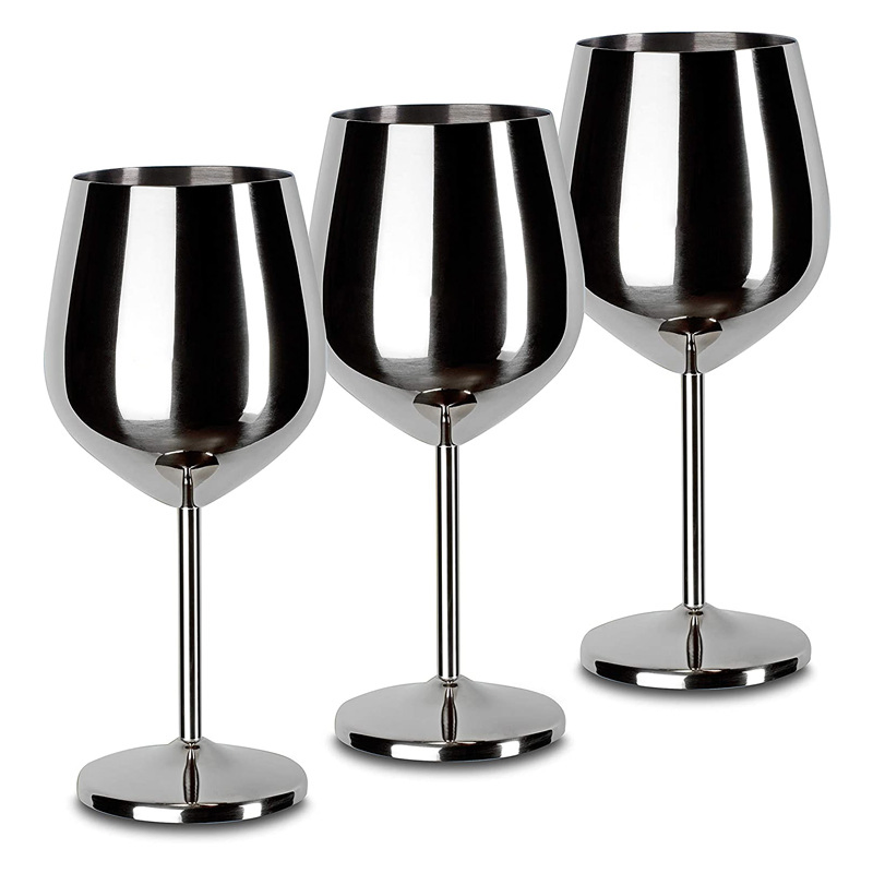 Rose Gold Insulated Wine Glass Tumbler Wine Cups 18/8 Stainless Steel BPA Free Copper Coated Metal Goblet Shatterproof Wine Glass