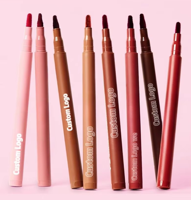 New Customized Lip Contour Stain 8 Colors 2 in 1 Long Lasting Makeup Liquid Waterproof Tint Lip Stain Marker Lip Liner
