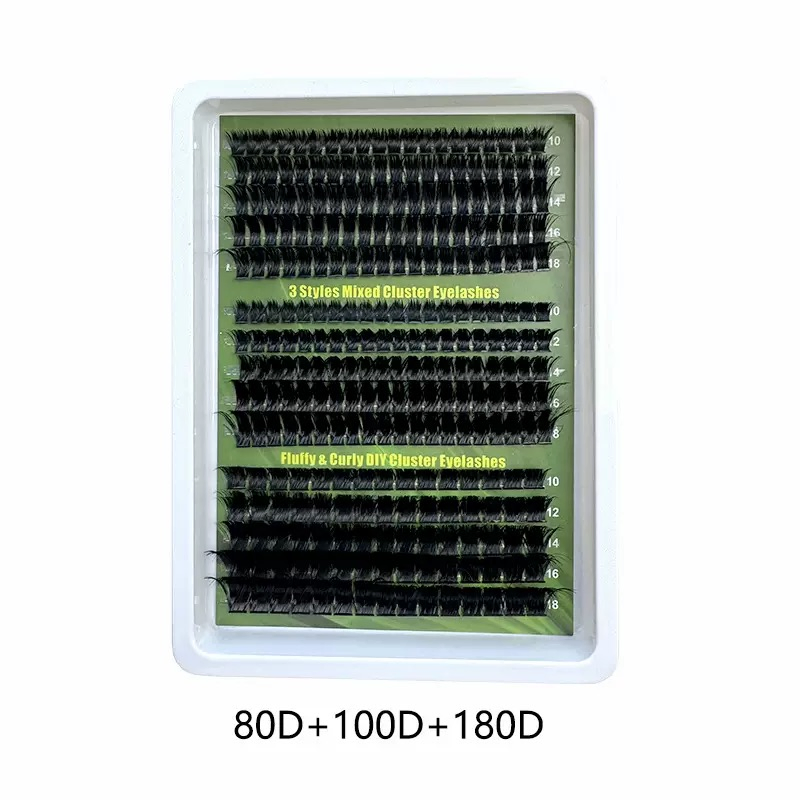 DIY Magic Eyelash Extensions Set Thick Cluster 60d+80d+100d Curled Lash