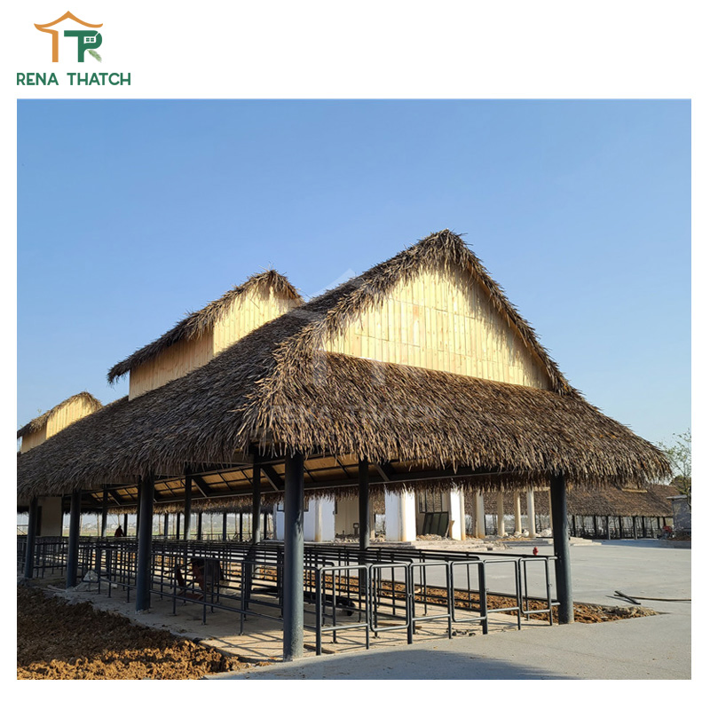 Popular Natural Looking Plastic Thatched Roof Lapa Synthetic Mexican Palm Leaf Thatch Roof
