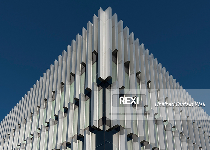 Modern High Rise Glass Aluminium Skyscraper Curtain Wall Facade Aluminum Cladding Architectural Unitized Building Systems