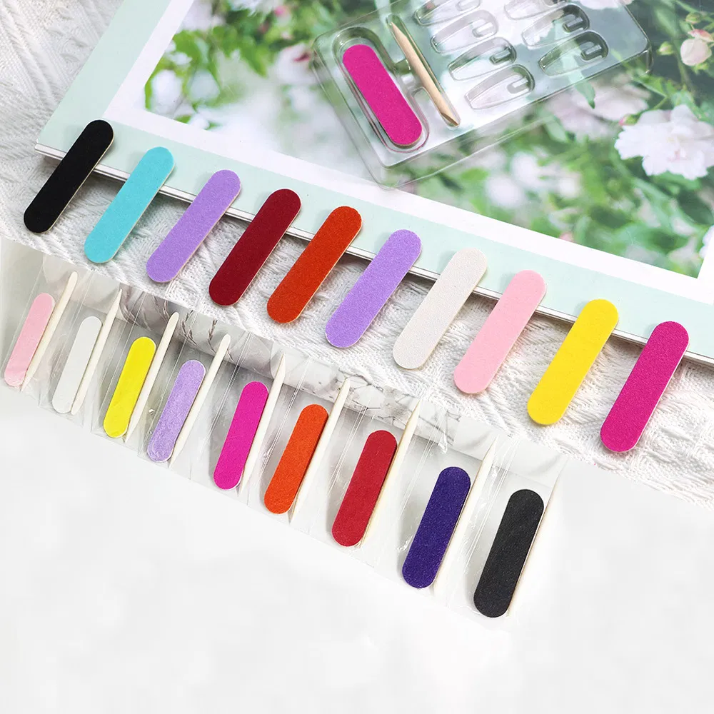 Wholesale Mini Professional Manicure Supplies Set Disposable Nail Art File Buffer Kit with Cuticle Wooden Stick