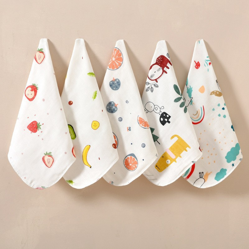 6-Layer Cotton Baby Drool Towels, a-Class Absorbent Cartoon