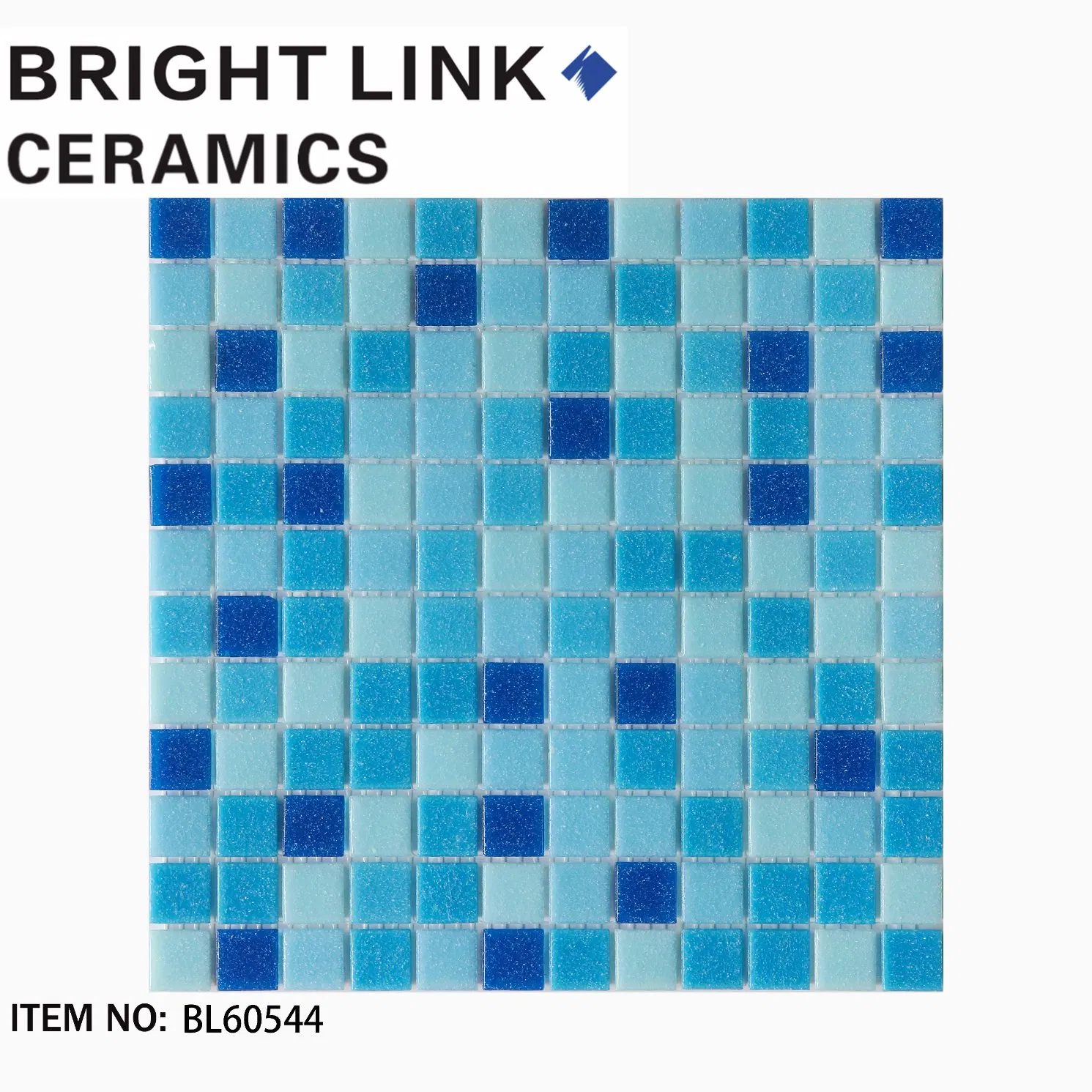 Голубая стеклянная мозаика 300x300 мм для бассейна и ванной