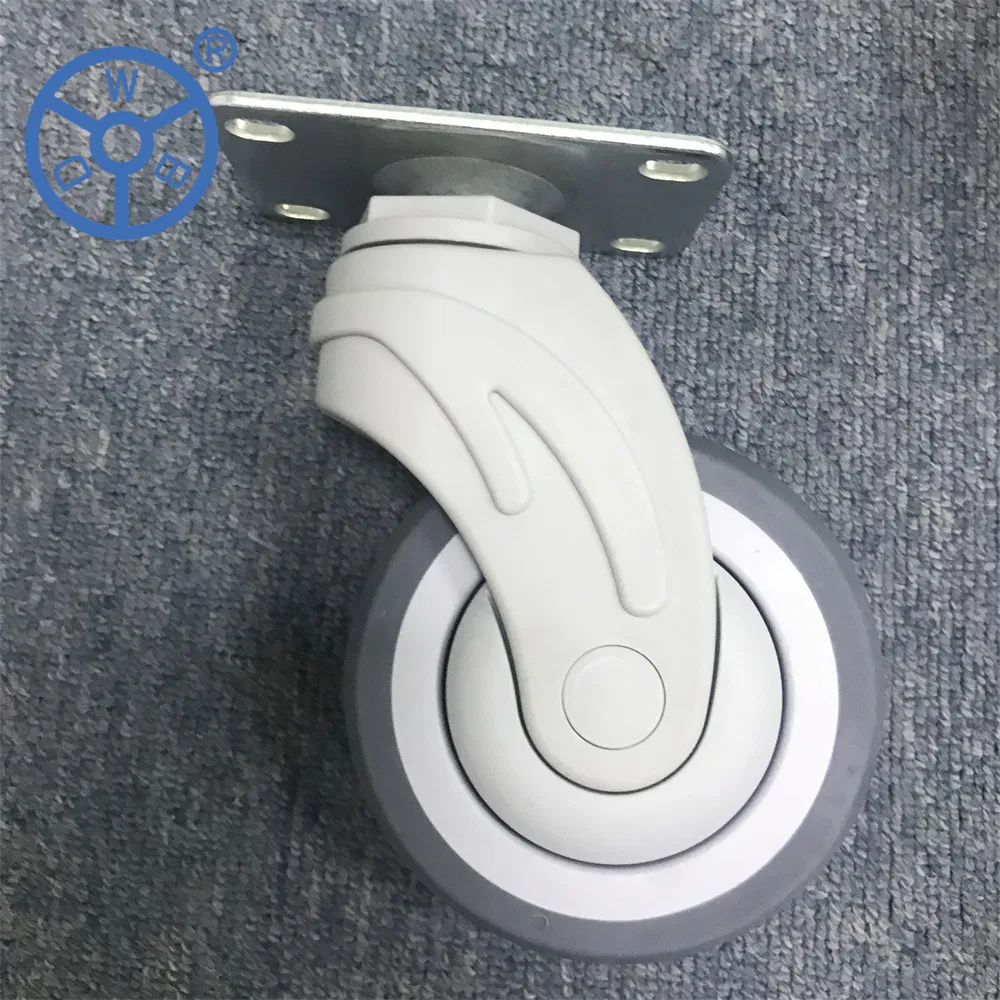 Wbd Hot Seller TPR 3 4 5 in Double Ball Bearing Medical Caster Wheels for Hospital Beds