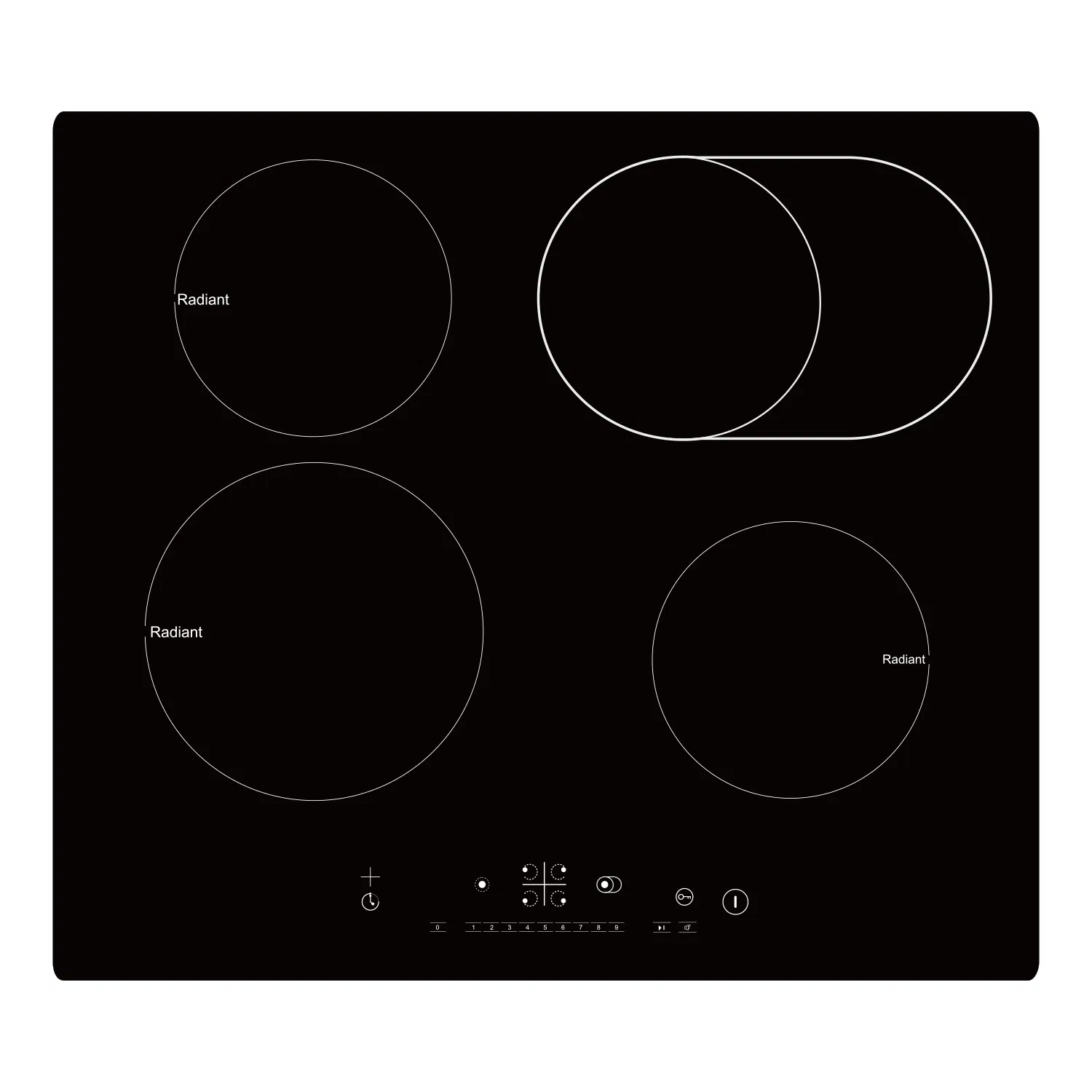 24 Inch Electric Cooktop 4 Burners, Drop-in Ceramic Cooktop, 6000W Radiant Electric Stove Top Burner with Touch Control, Safety Lock