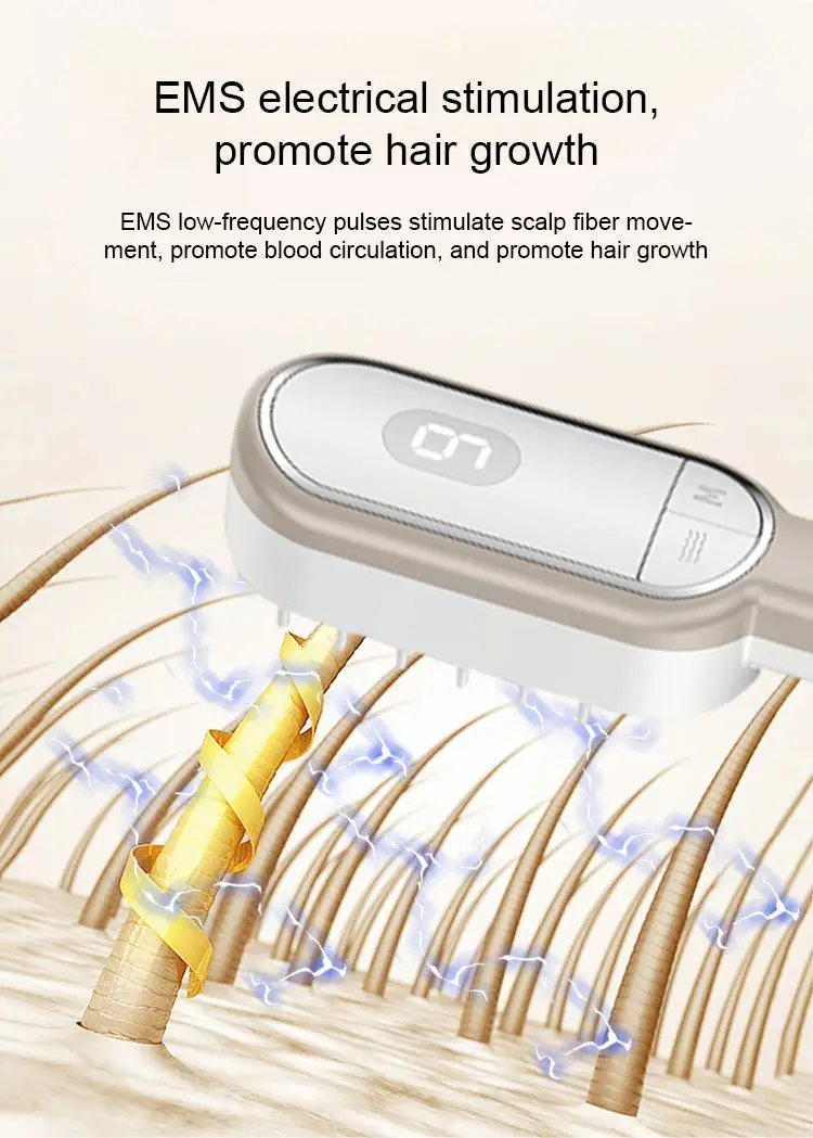 Wireless Vibration EMS Ion Conditioner Comb Hair Growth Laser Comb Hair Care Comb Electric Massage Hair Growth Comb Hair Growth Brush