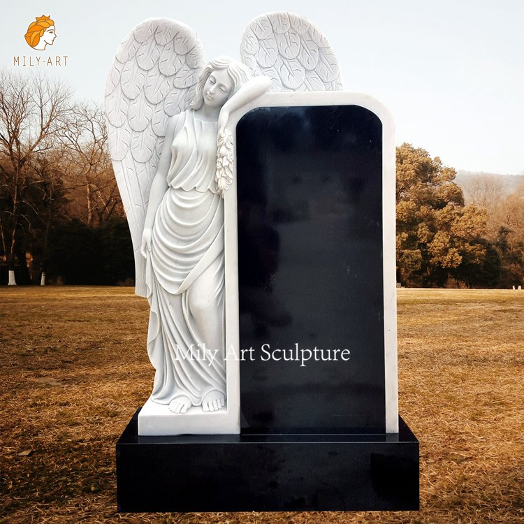 Custom Marble Monument Designs White Angel Headstones