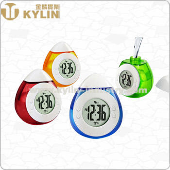 Funny Practical Plastic Water Powered Desk Clock with Alarm Function