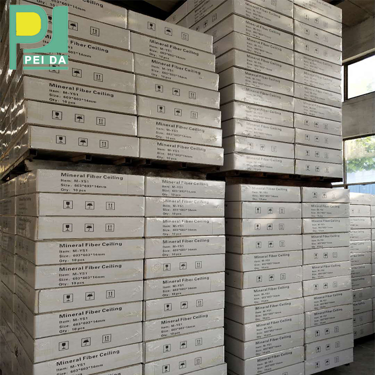 Acoustic Mineral Fiber Ceiling Tiles Suspended