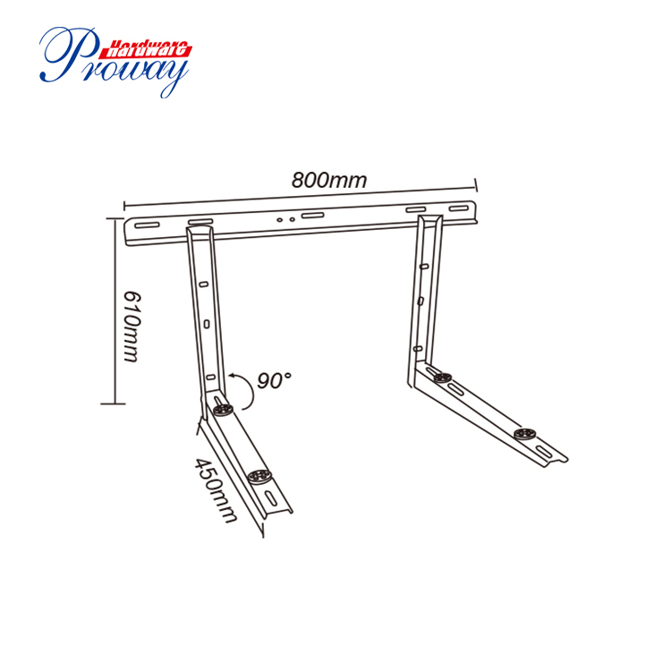 High Quality Outdoor AC Bracket Wall Mount Air Conditioner Bracket with Reinforcing Crossbar/